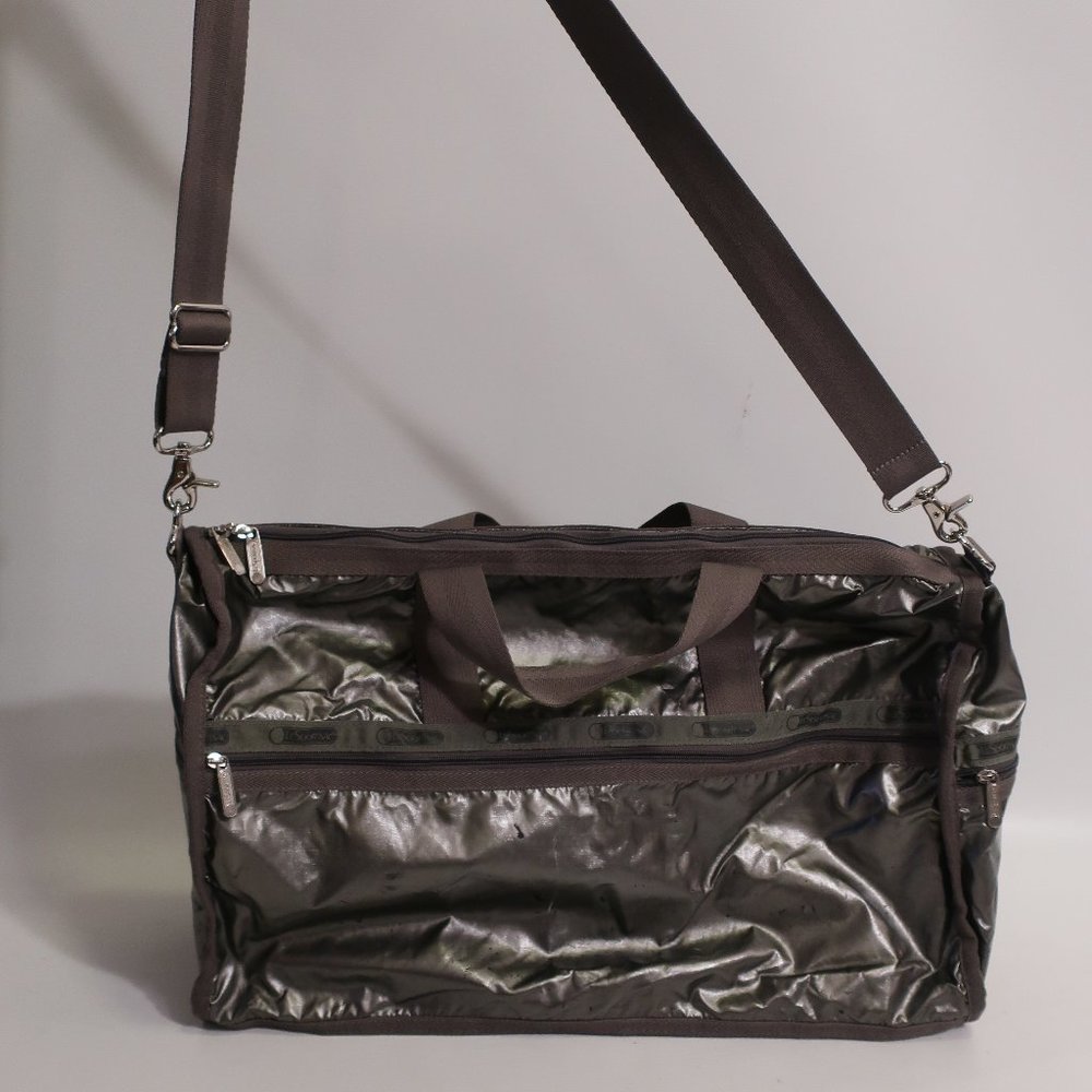 Womens LeSportsac Gunmetal Travel Tote Bag *